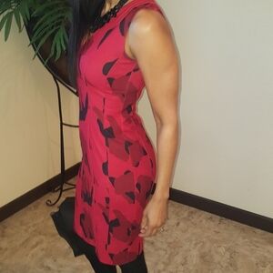 H&M Red and Black Camo Patterned Dress
